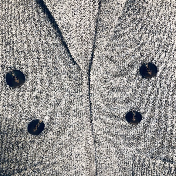Long Knitted Collared Vest. Grey/SM - Picture 5 of 13